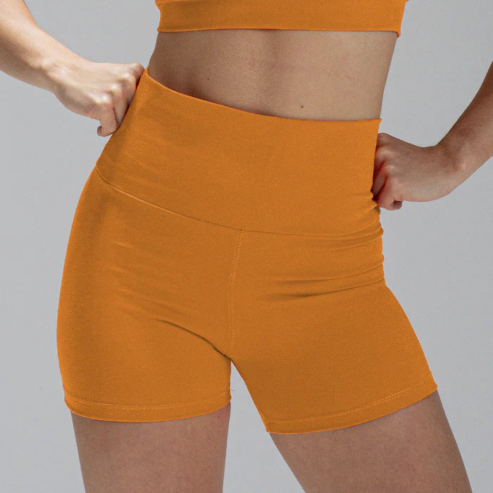 Conjunto Basic Feminino Top e Short - New Horizon Amarelo Mostarda