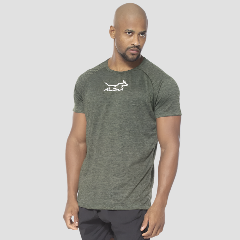 Camiseta Dry Fit Fluid Move Mescla Verde
