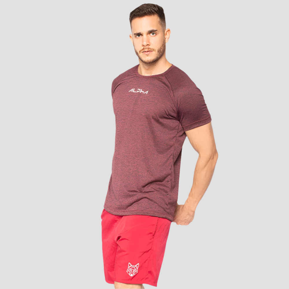 Camiseta Dry Fit New Fluid Mescla Vinho
