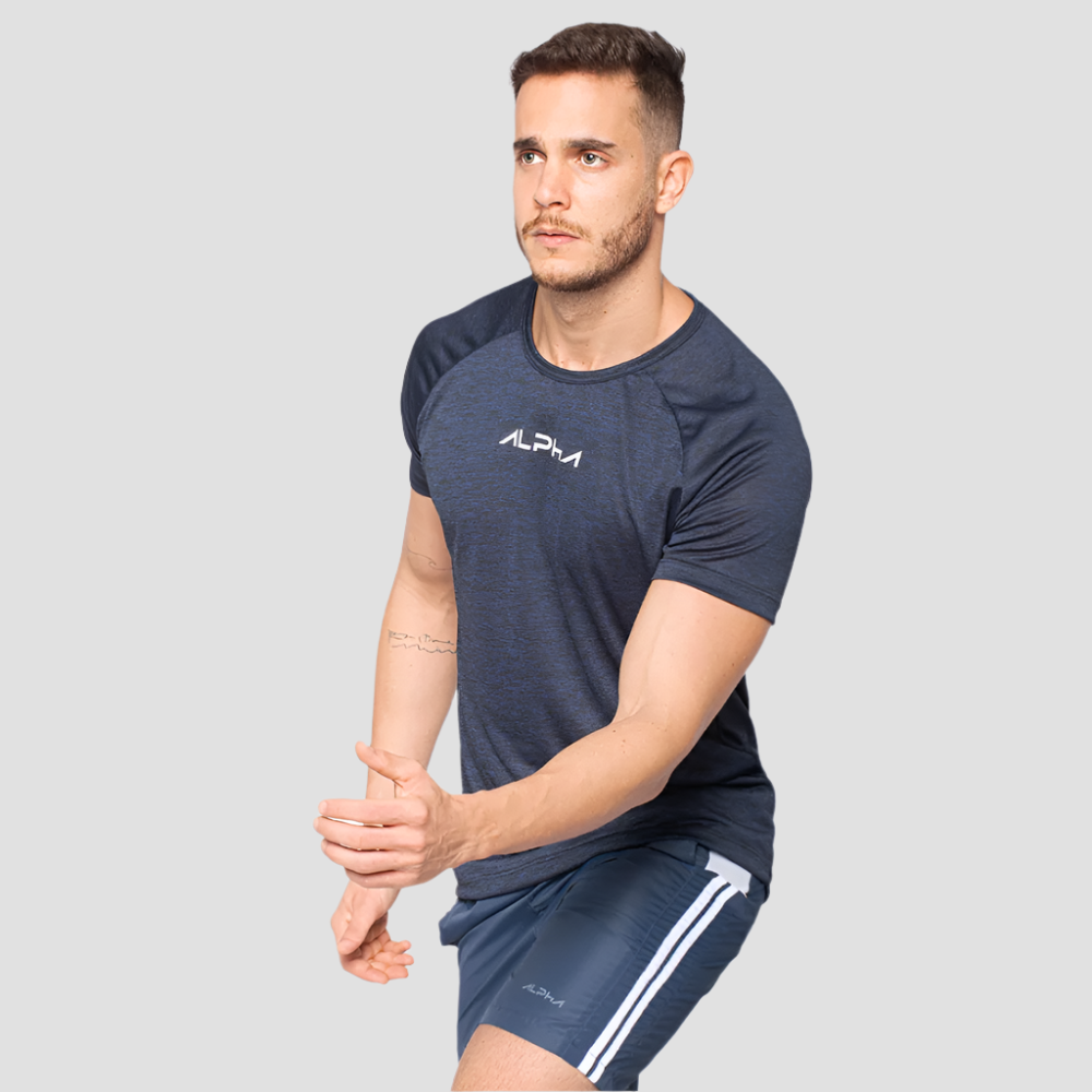 Camiseta Dry Fit New Fluid Mescla Marinho