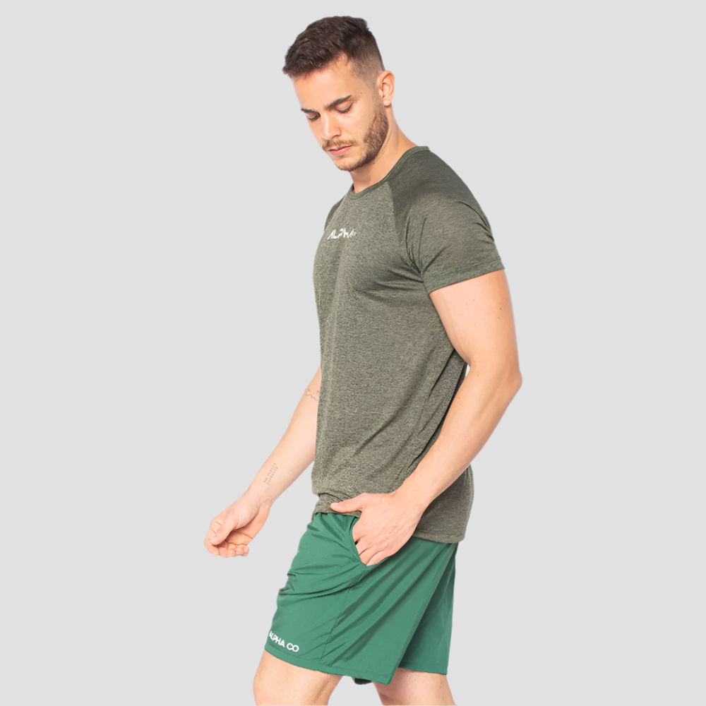 Camiseta Dry Fit New Fluid Mescla Verde