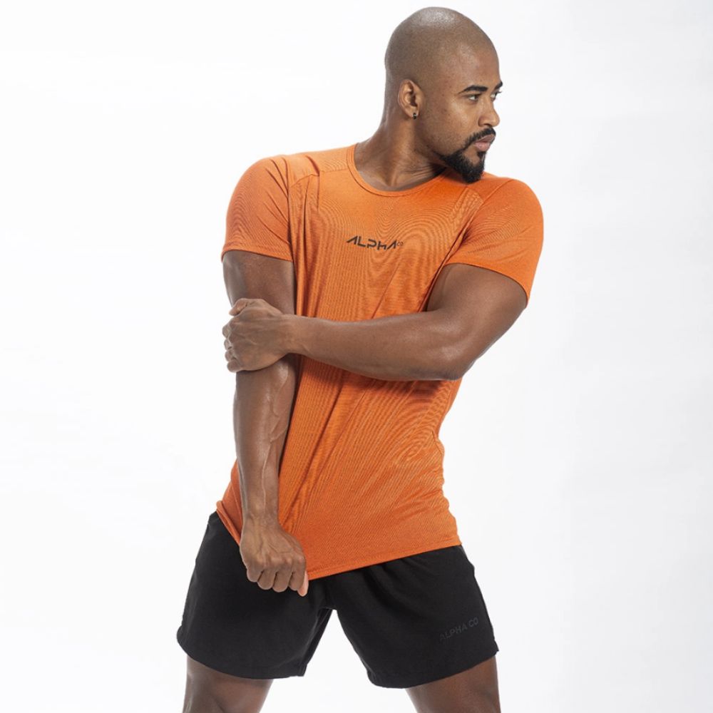 Camiseta Dry Fit New Fluid Mescla Laranja