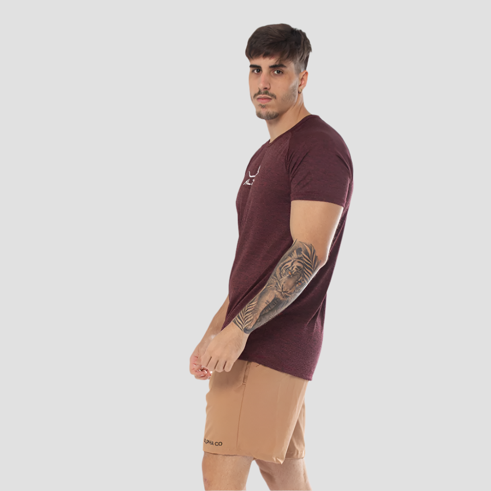 Camiseta Dry Fit Fluid Move Mescla Vinho