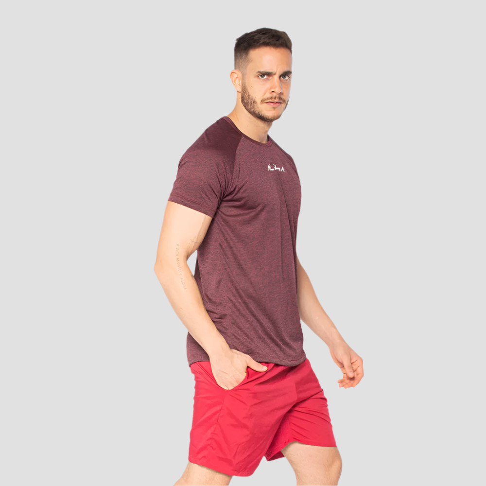 Camiseta Dry Fit New Fluid Mescla Vinho