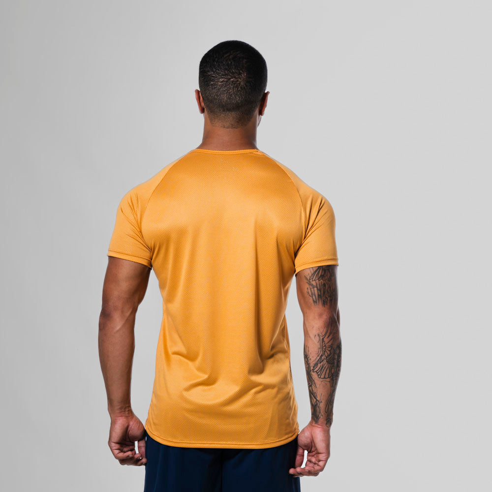 Camiseta Dry Fit Line Move Amarelo Mostarda