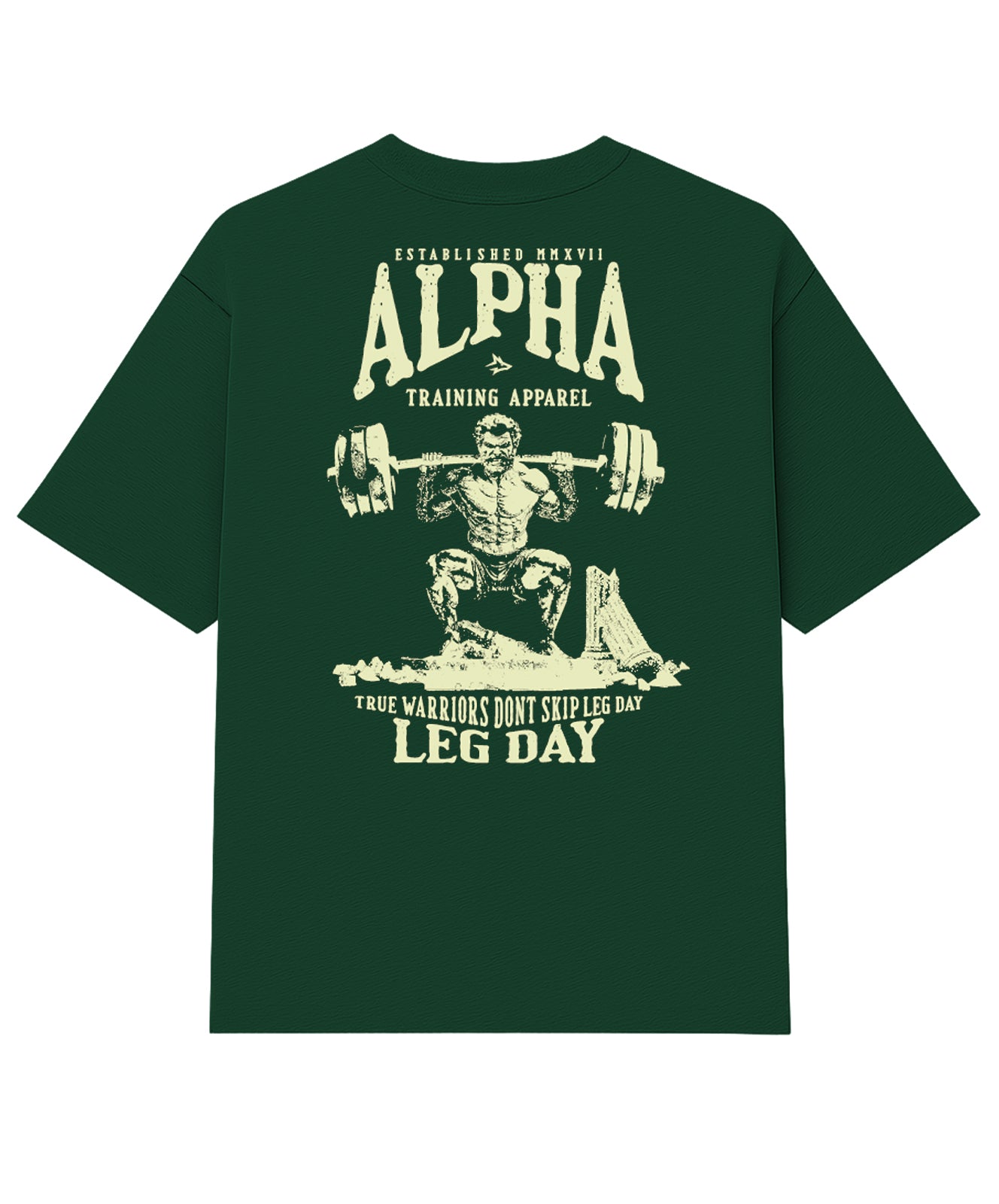 Camiseta Oversized Leg Day Verde Floresta – Alpha