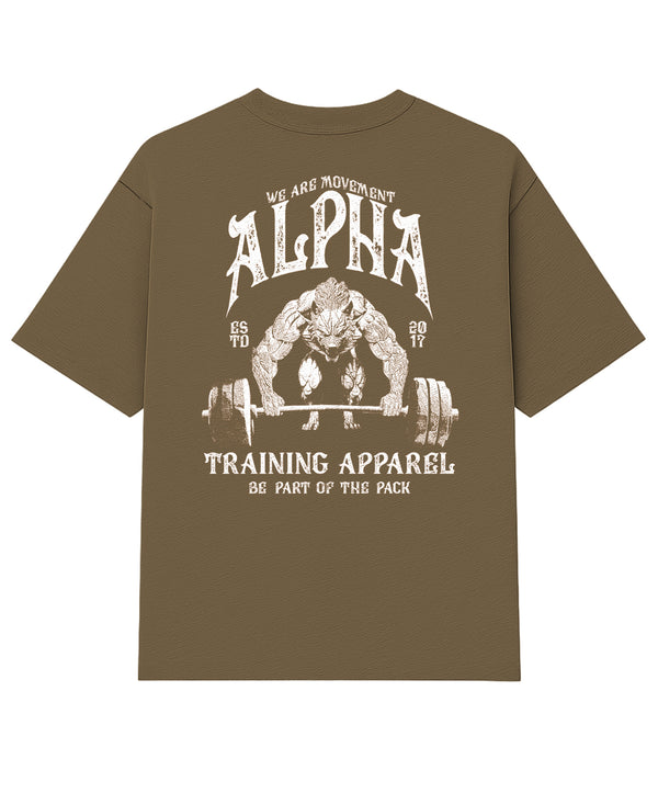 Camiseta Oversized Wolf Power Caramelo