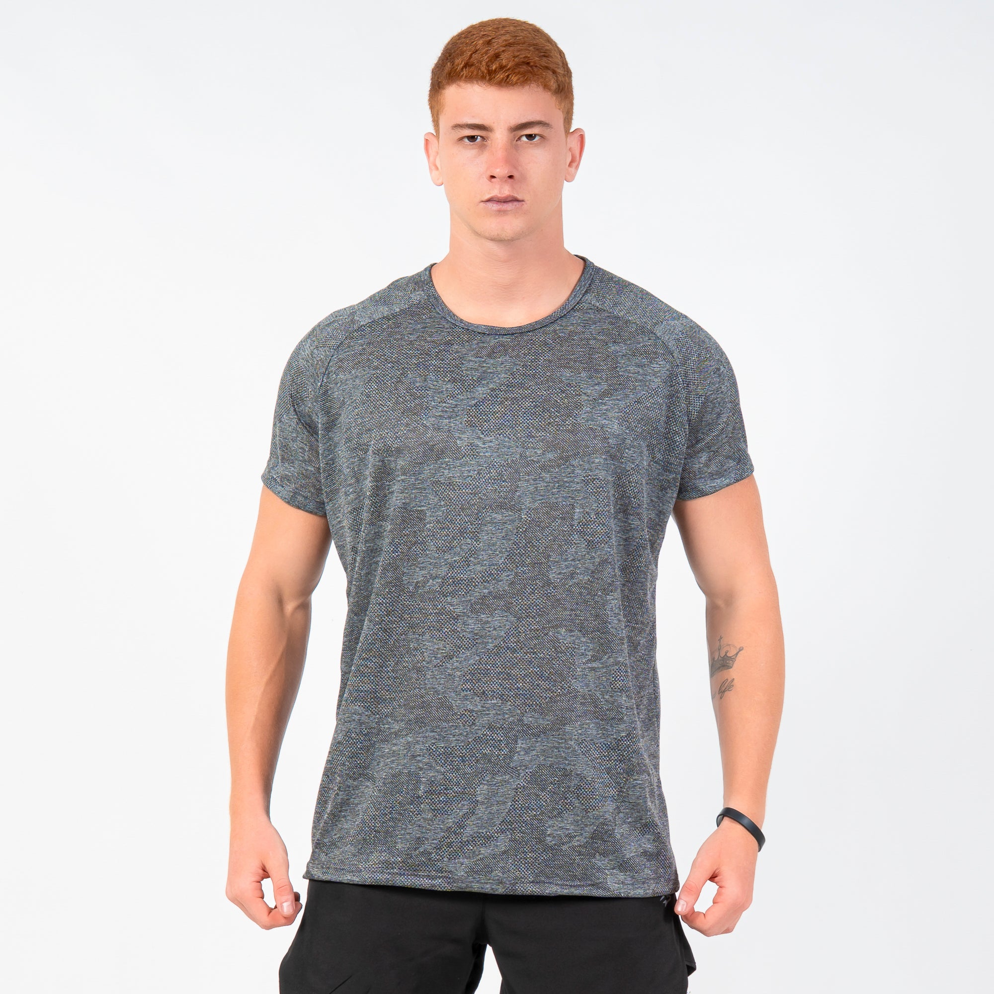 Camiseta Dry Fit Camuflada Horizon Back Preto