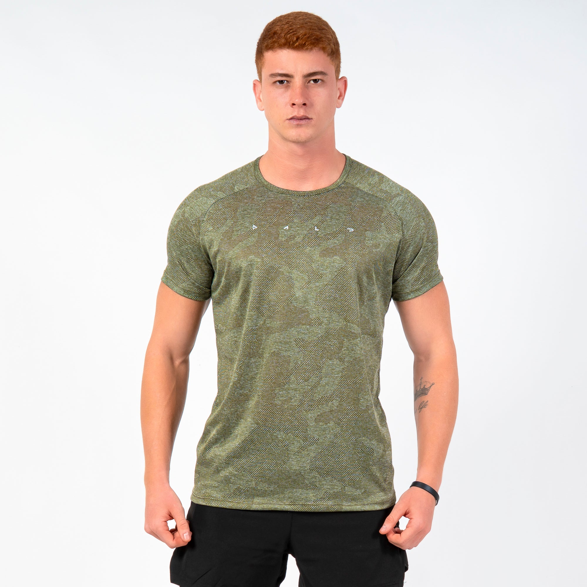 Camiseta Dry Fit Camuflada Light Lupus Verde Oliva
