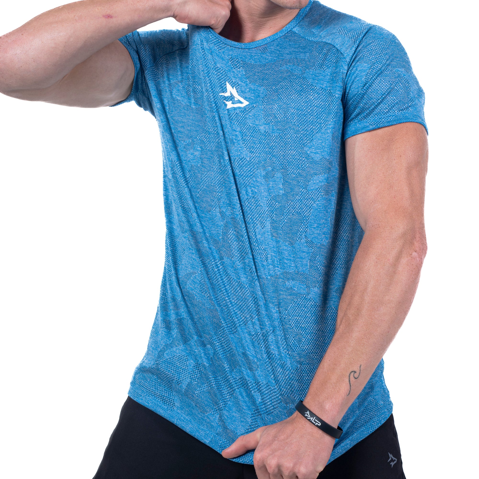Camiseta Dry Fit Camuflada Middle Lupus Azul