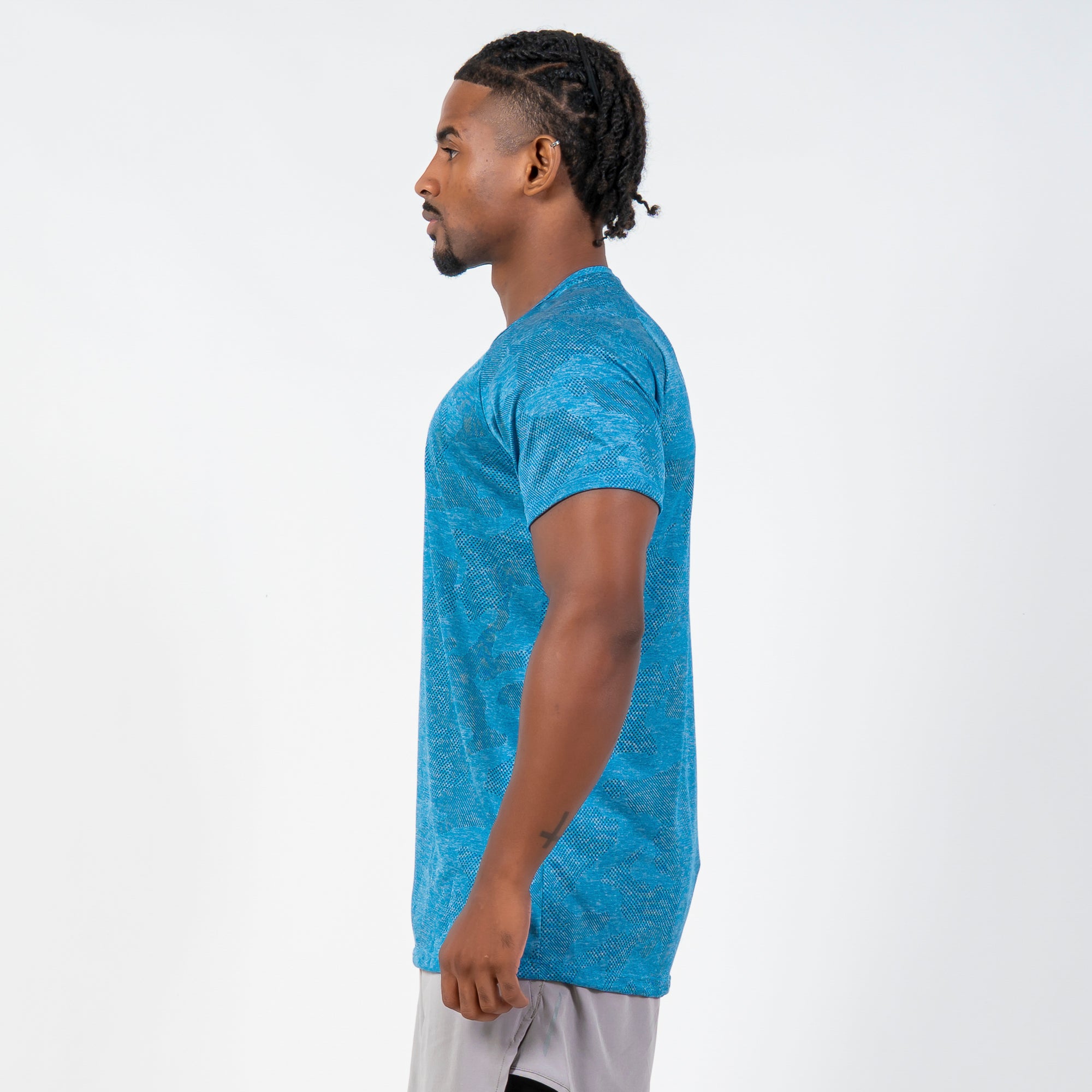 Camiseta Dry Fit Camuflada New Horizon Azul