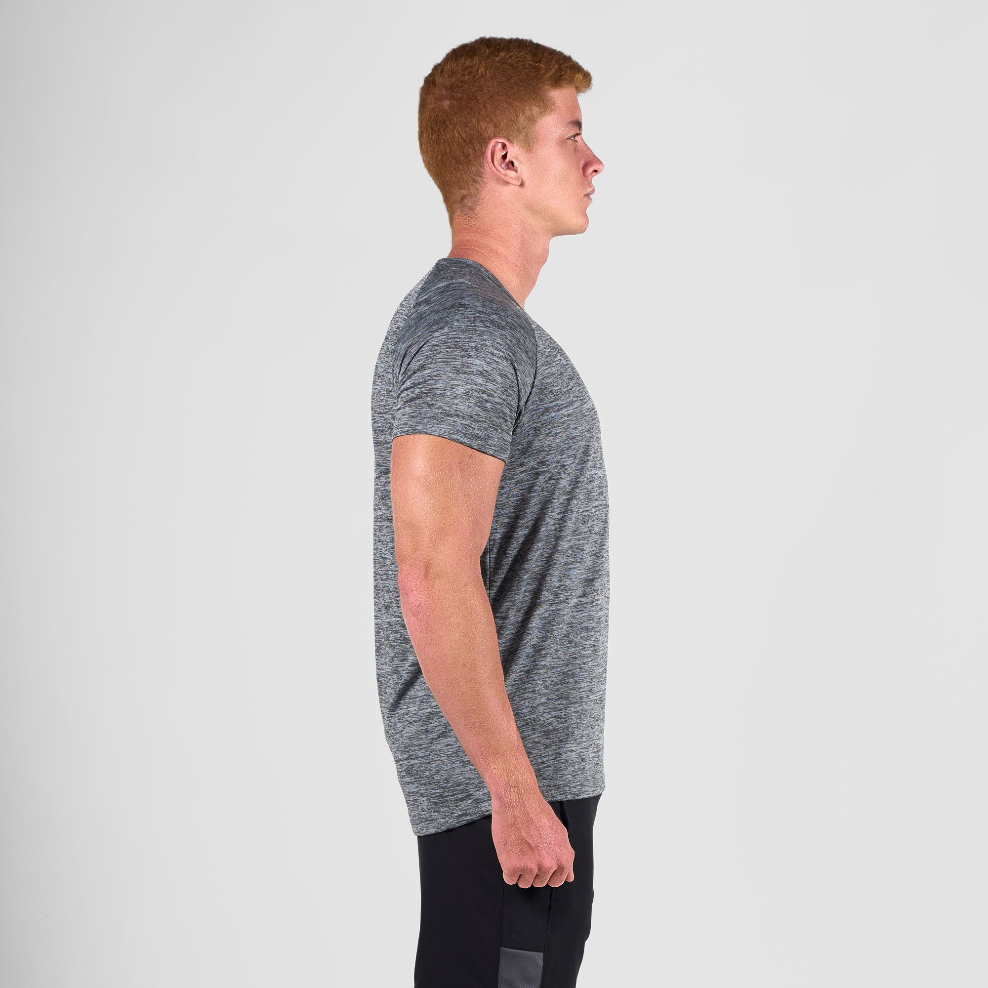 Camiseta Dry Fit Essential Mescla Cinza