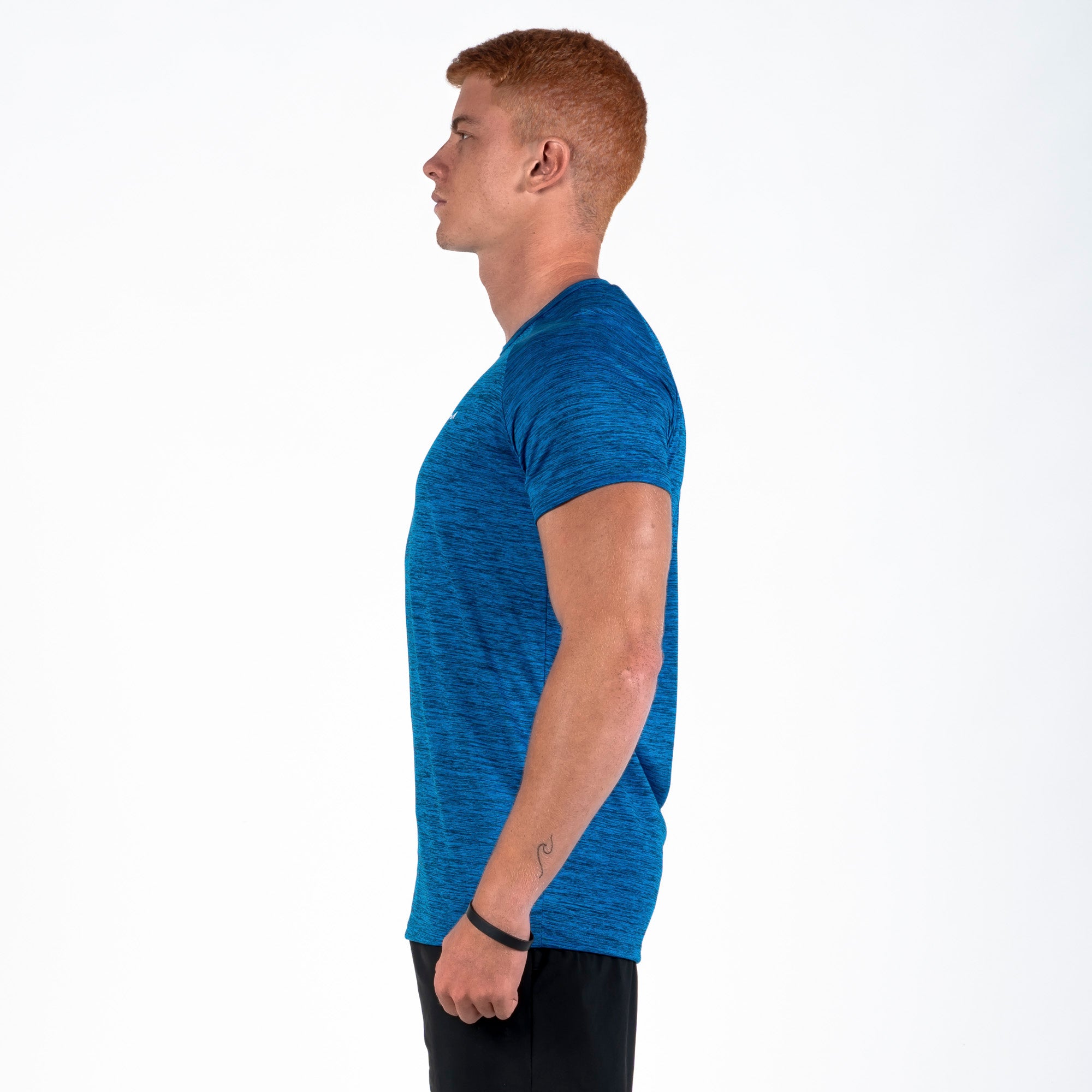 Camiseta Dry Fit Fluid Mescla Azul Mar
