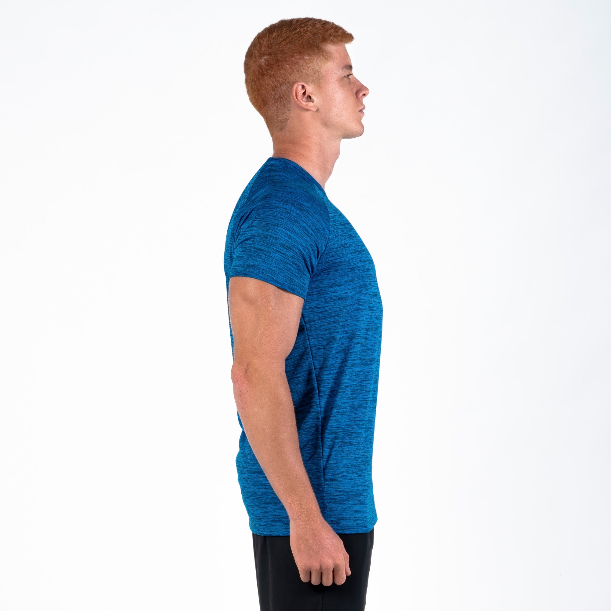 Camiseta Dry Fit Fluid Mescla Azul Mar