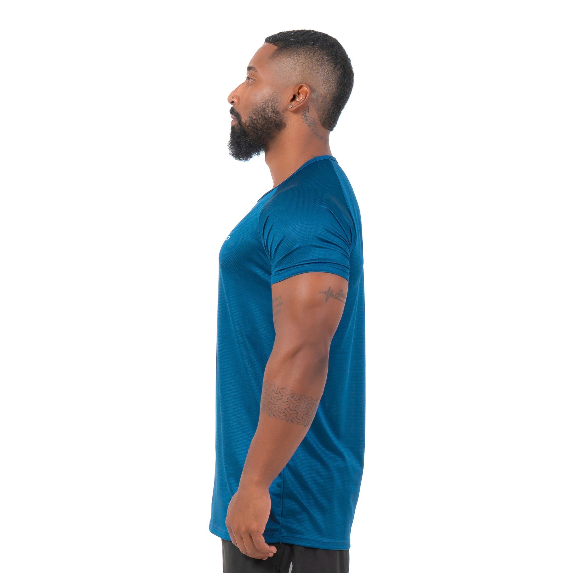 Camiseta Dry Fit Parallel Line Azul Egipcio
