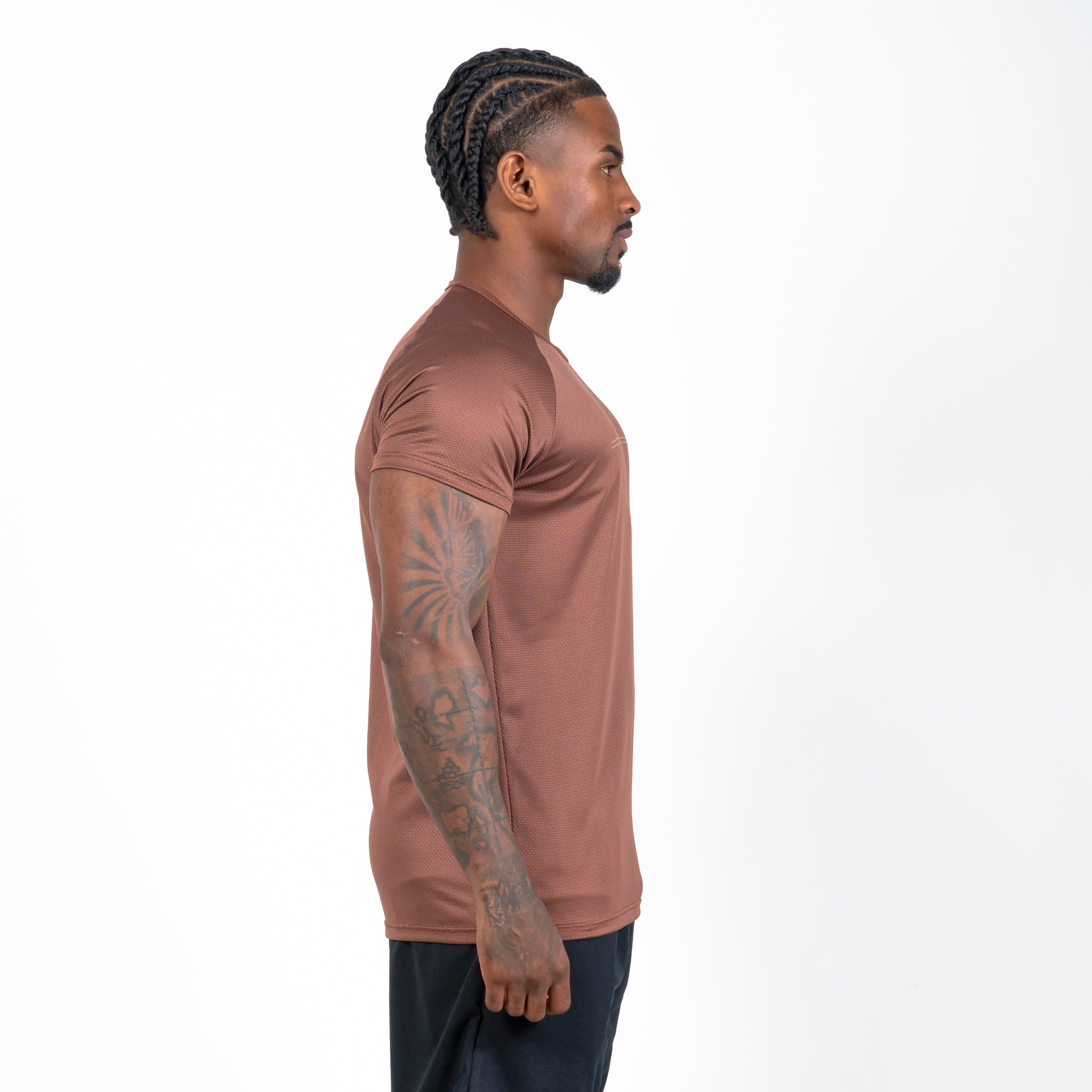 Camiseta Dry Fit Parallel Line Marrom
