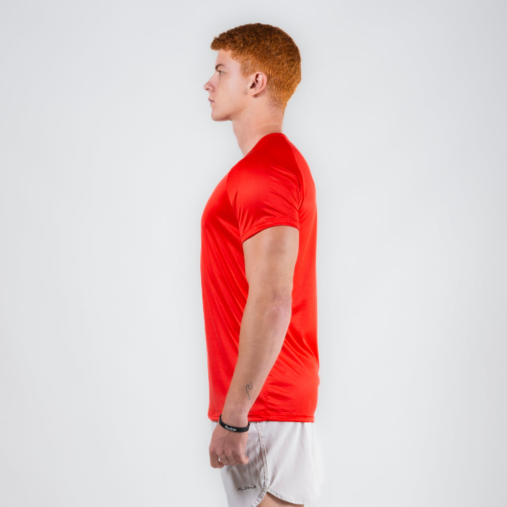 Camiseta Dry Fit Parallel Line Vermelho Acerola