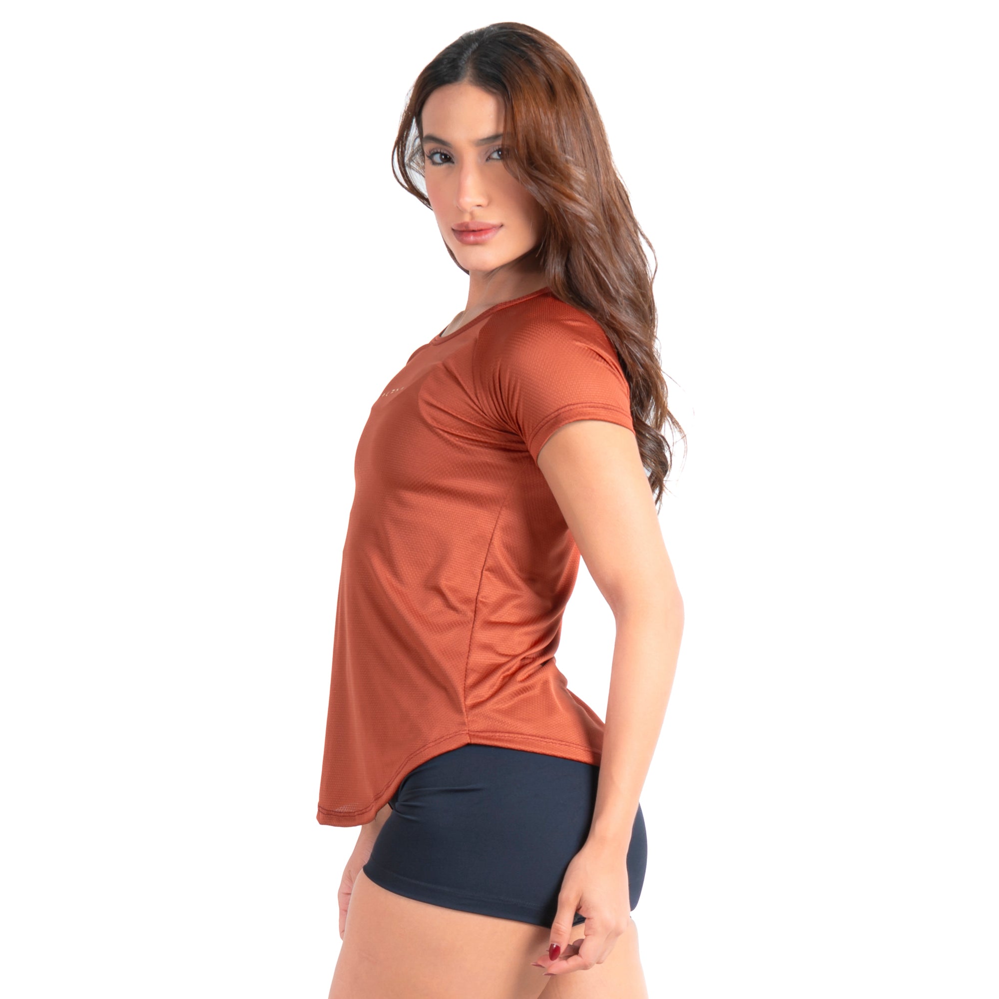 Camiseta Feminina Dry Fit New Horizon Terracota