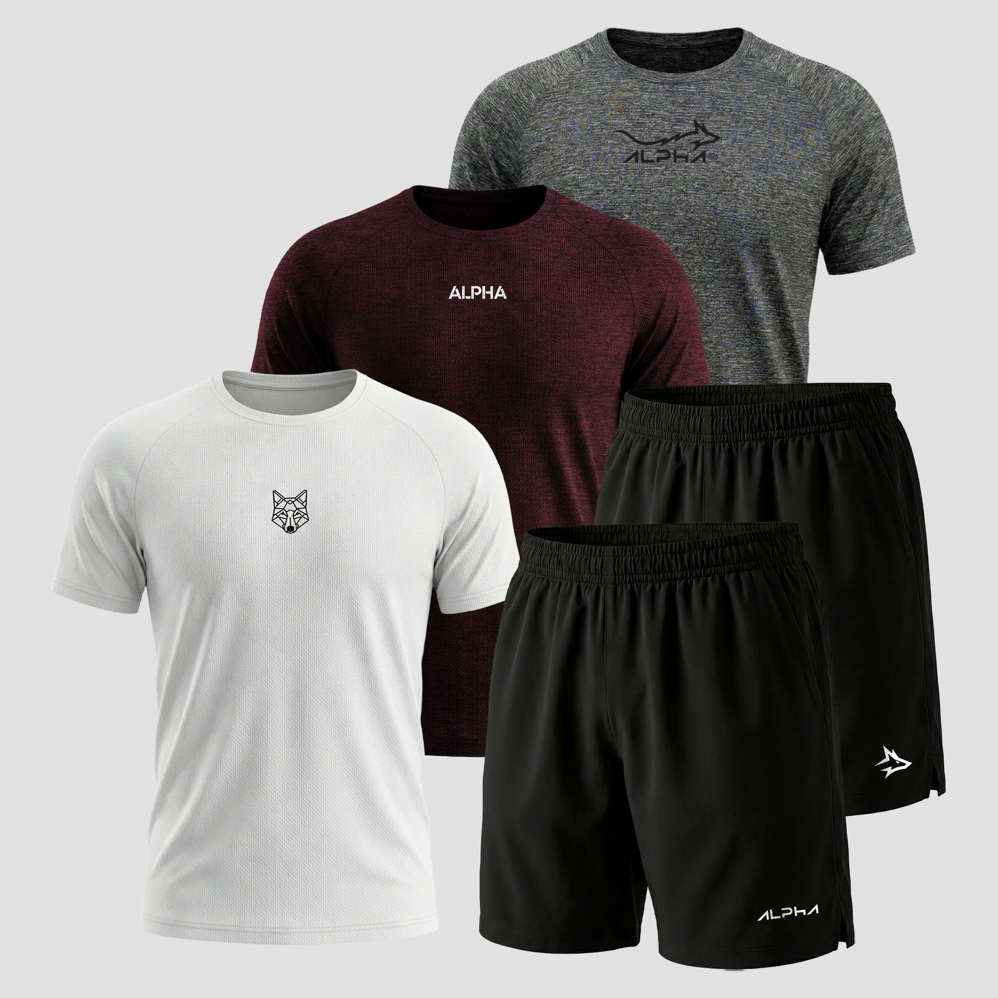 Kit Esportivo Dry Fit 3 Camisetas + 2 Bermudas