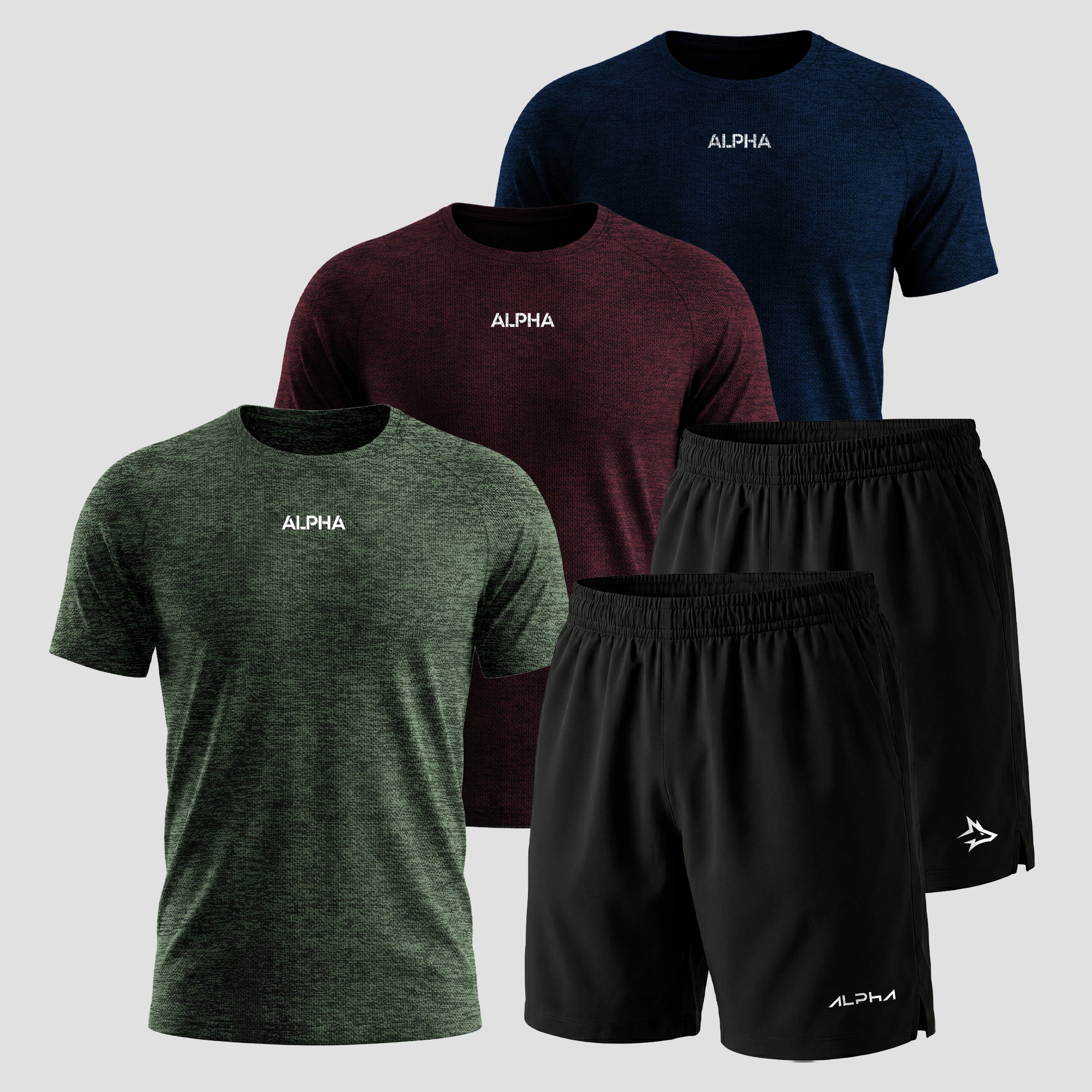 Kit Performance Masculino: Camisetas Dry Fit + Bermudas Esportivas