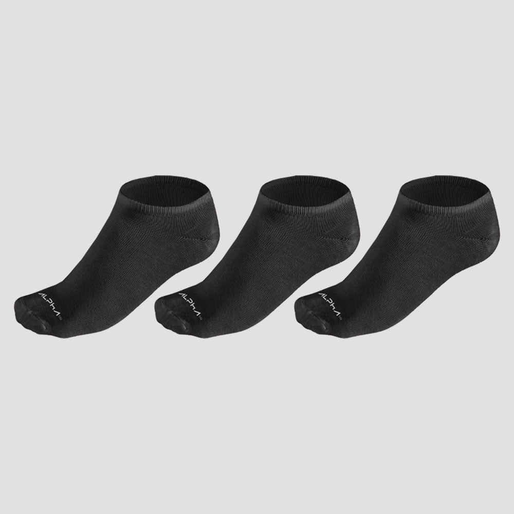 Kit 3 Meias Masculinas Cano Curto Alpha - Preto
