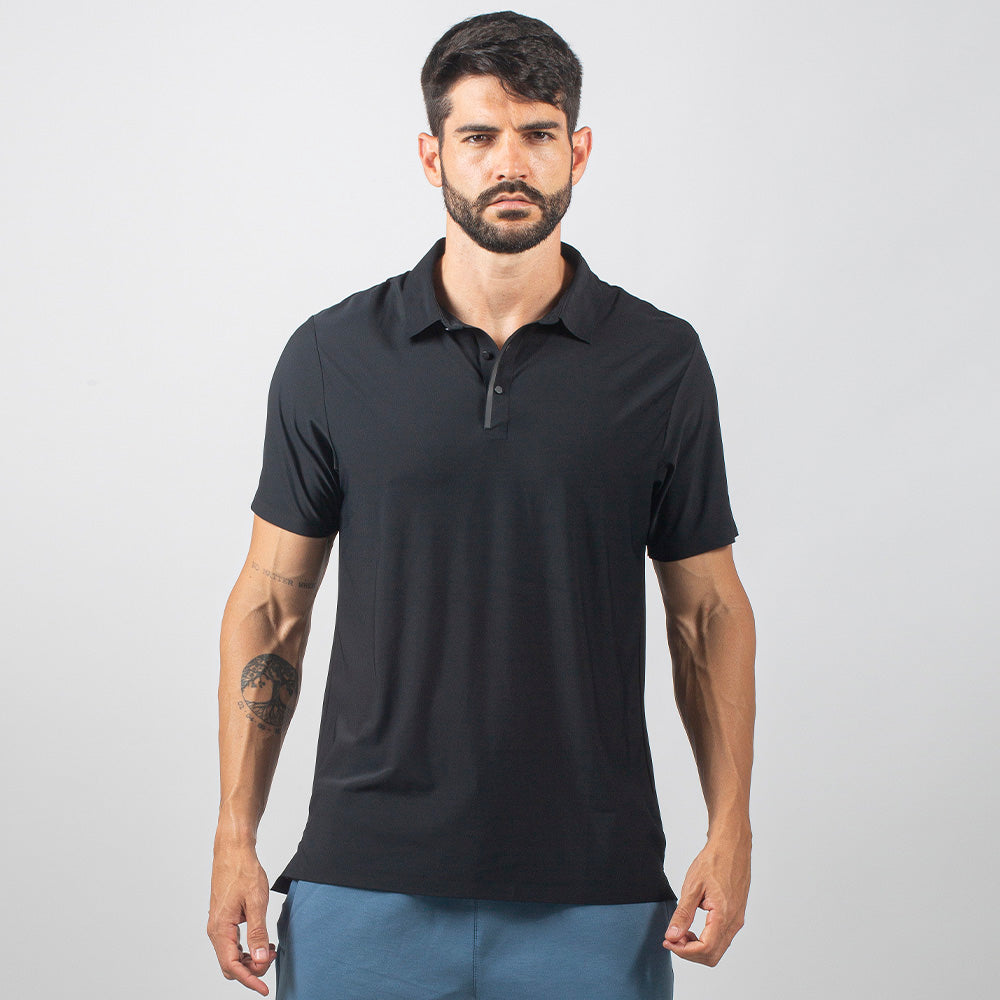 Camisa Polo Dry Fit Horizon Back Preto