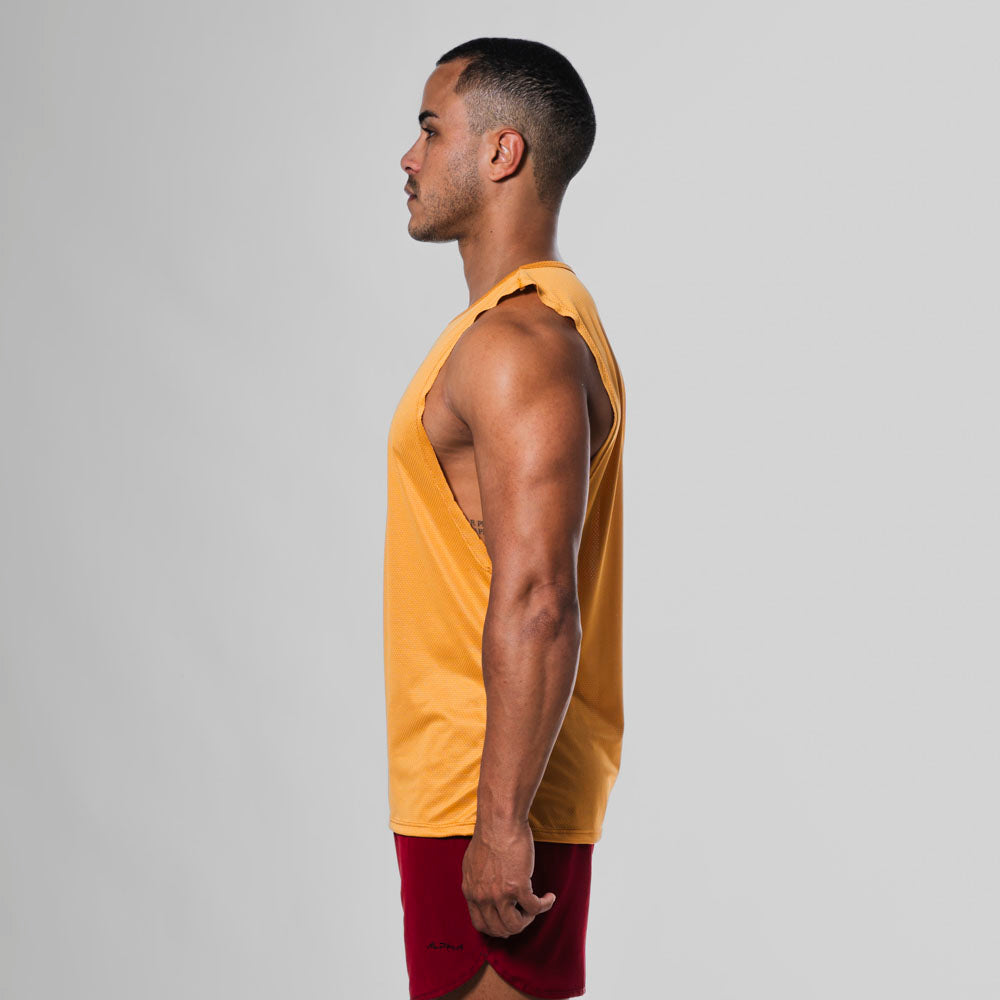 Regata Machão Dry Fit Horizon Amarelo Mostarda