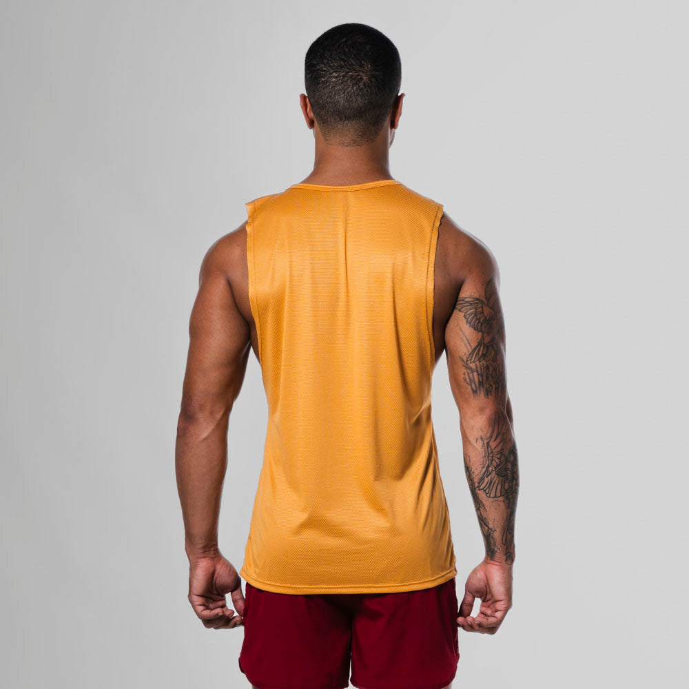 Regata Machão Dry Fit Horizon Amarelo Mostarda