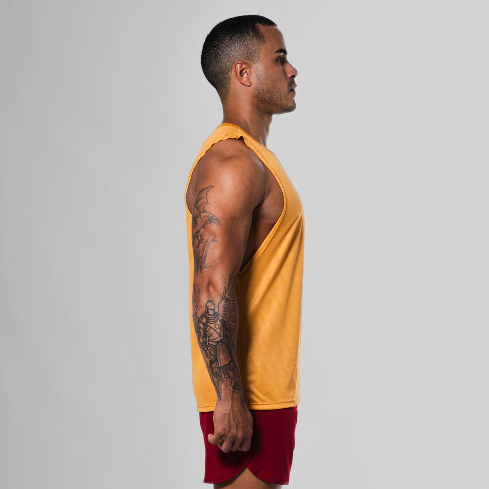 Regata Machão Dry Fit Horizon Amarelo Mostarda