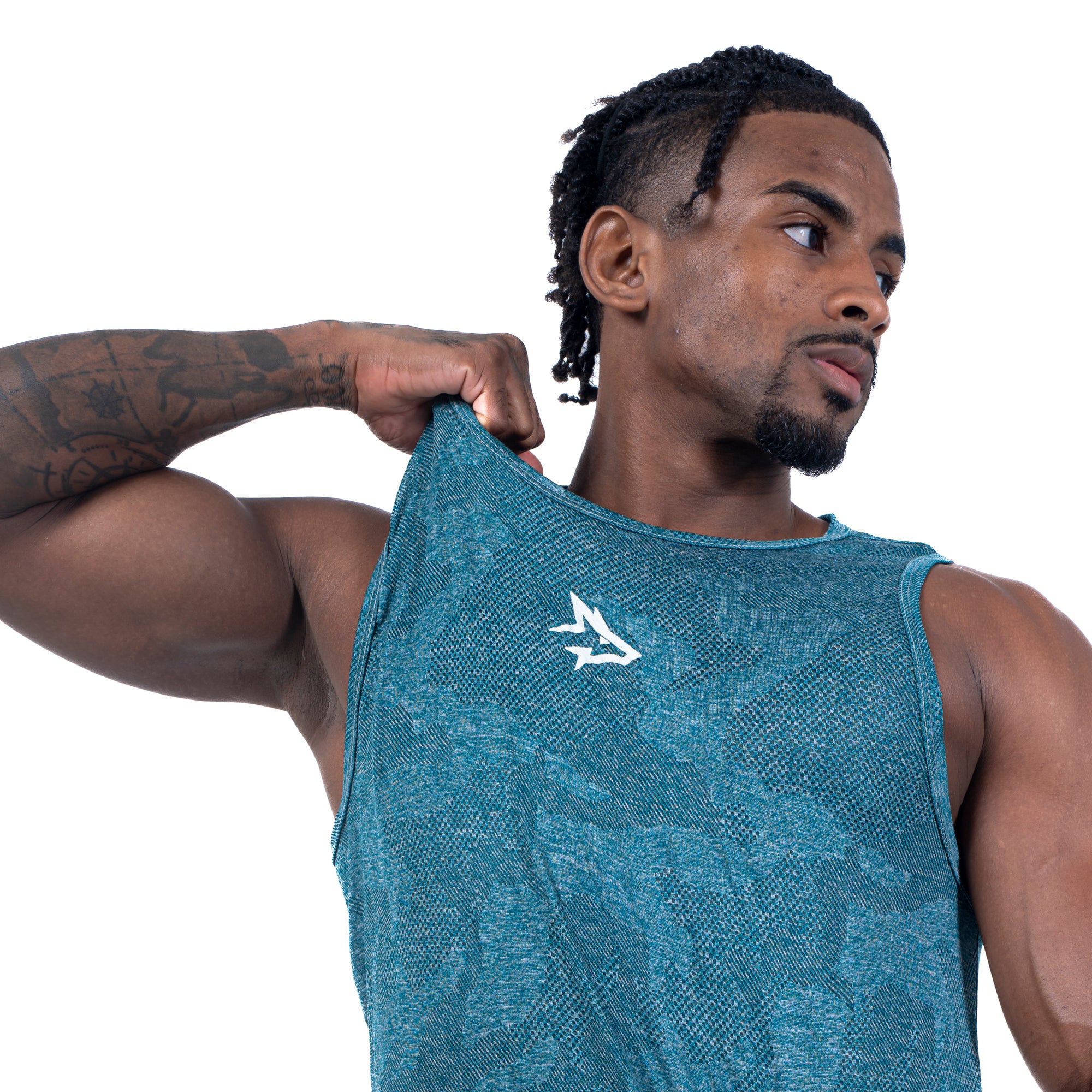 Regata Machão Dry Fit Camuflada Middle Lupus Verde Água