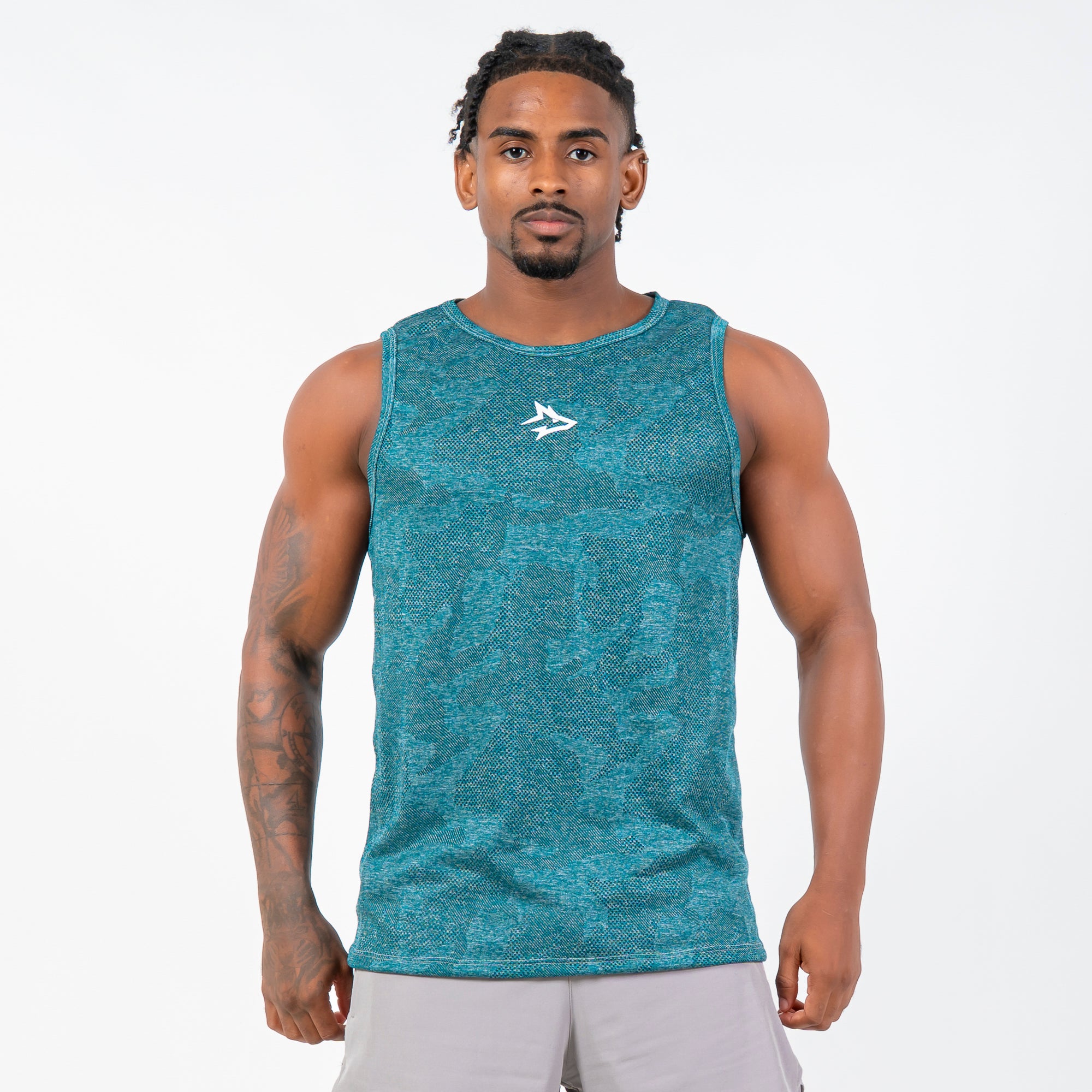 Regata Machão Dry Fit Camuflada Middle Lupus Verde Água