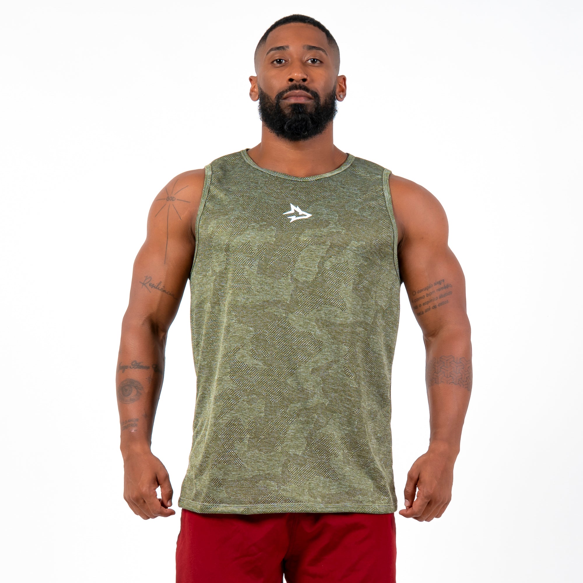 Regata Machão Dry Fit Camuflada Middle Lupus Verde Oliva