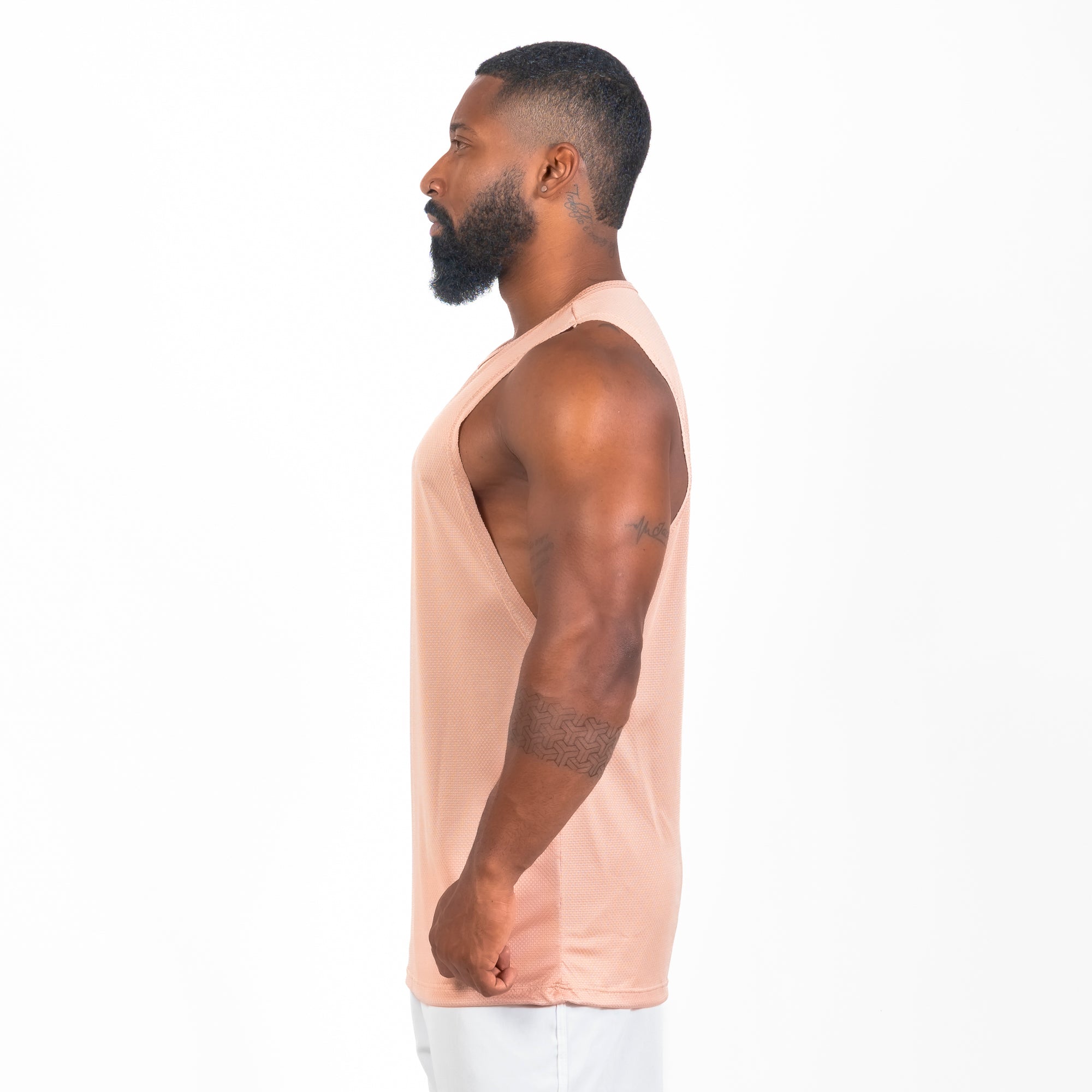 Regata Machão Dry Fit Lobo Geométrico Cappuccino