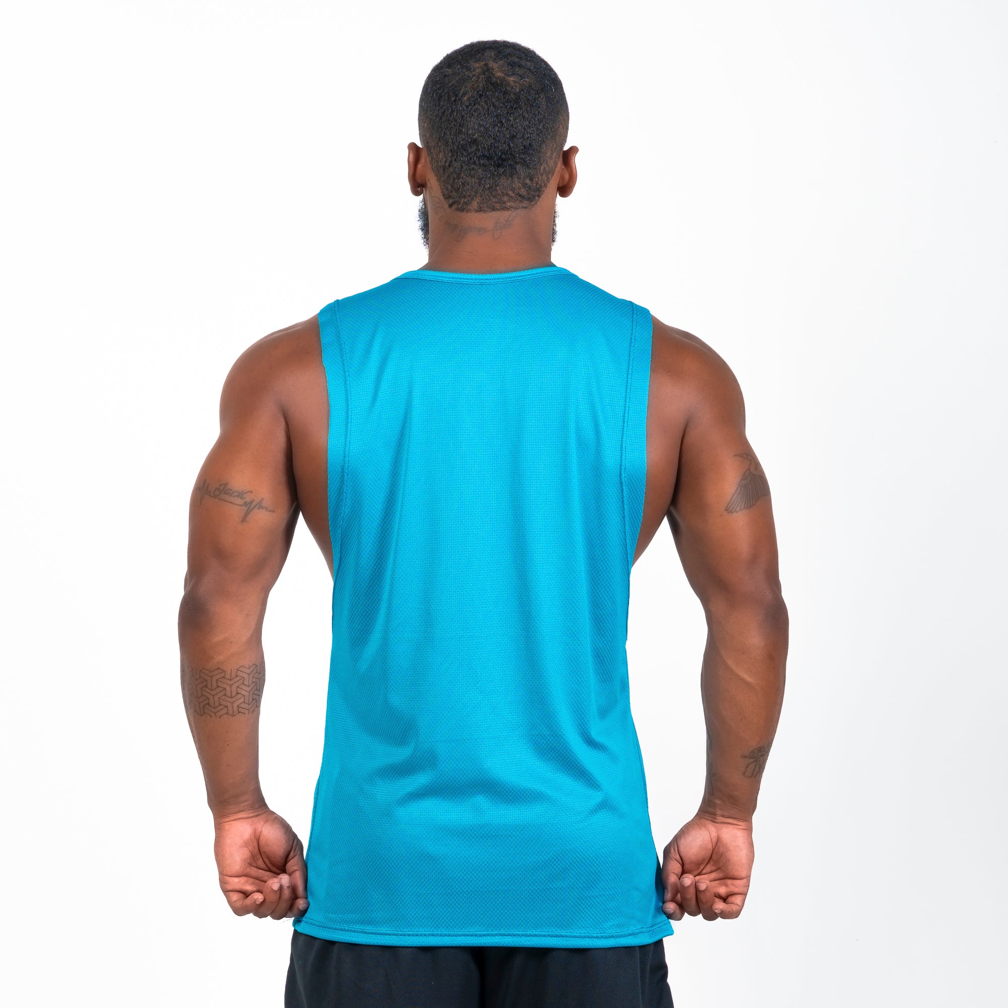 Regata Machão Dry Fit Lobo Geométrico Azul Pacífico