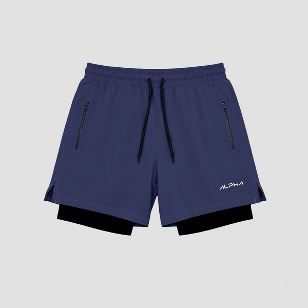 Short de Compressão Dry Fit Marinho Bolso Ziper - Fluid