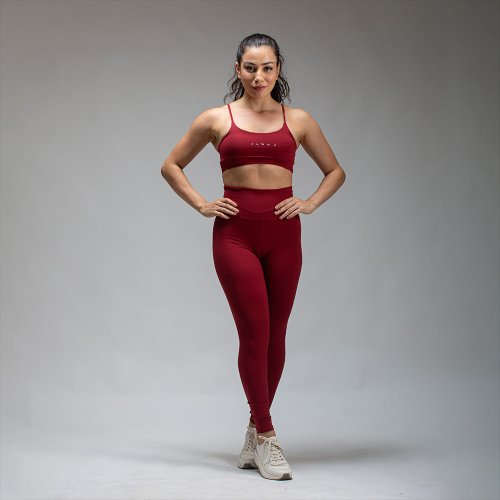 Conjunto Basic Feminino Top e Calça - New Horizon Vinho