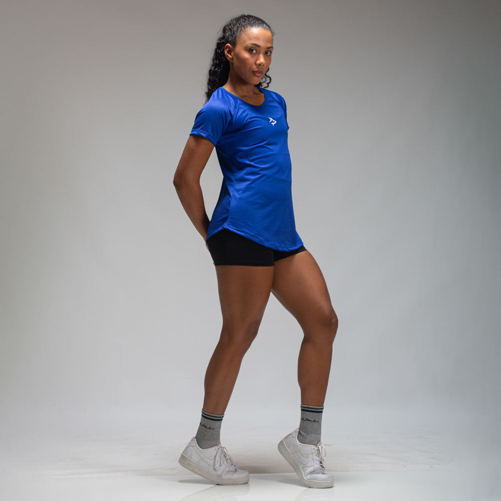 Camiseta Feminina Dry Fit Middle Lupus Azul Jazz