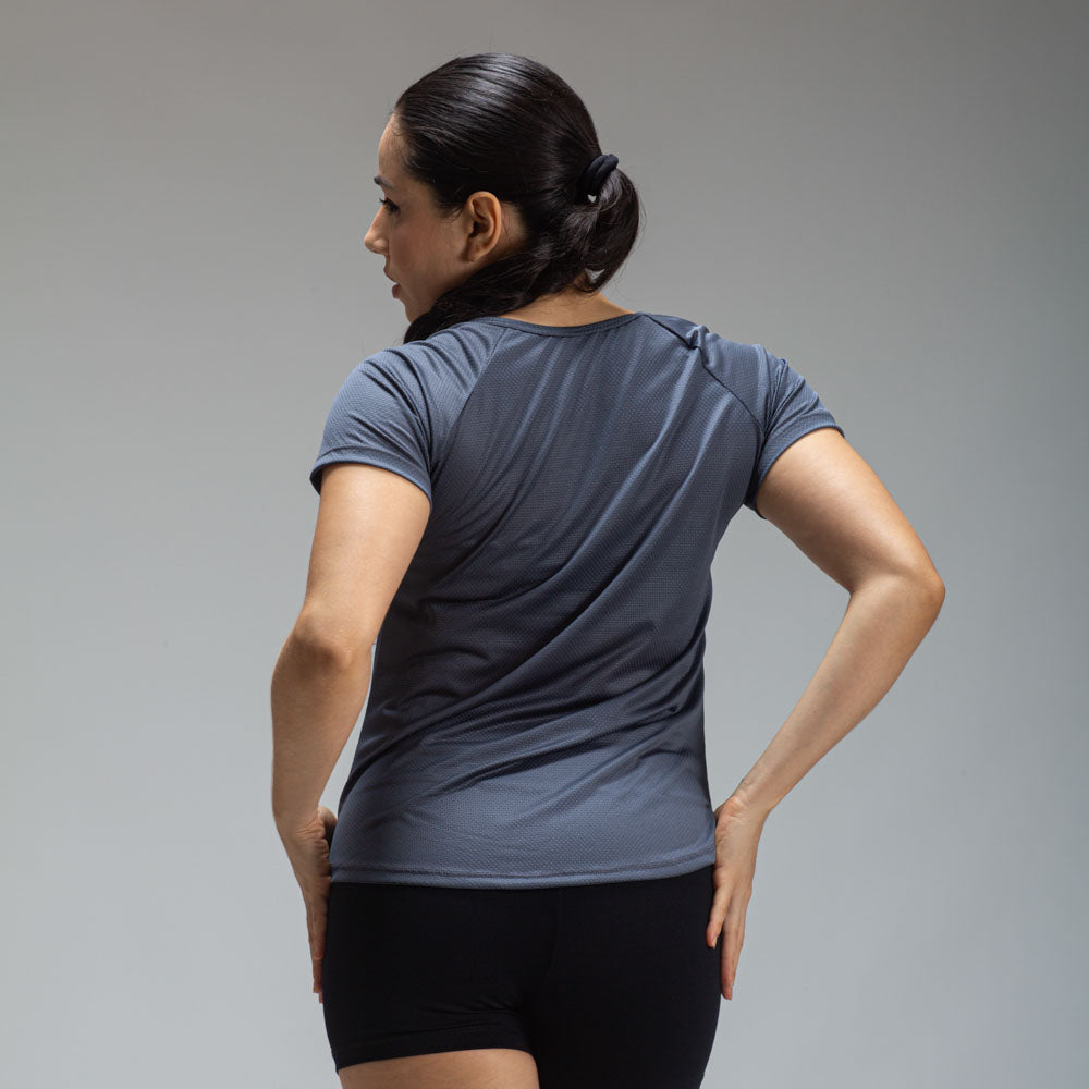 Camiseta Feminina Dry Fit Middle Lupus Cinza Sombra