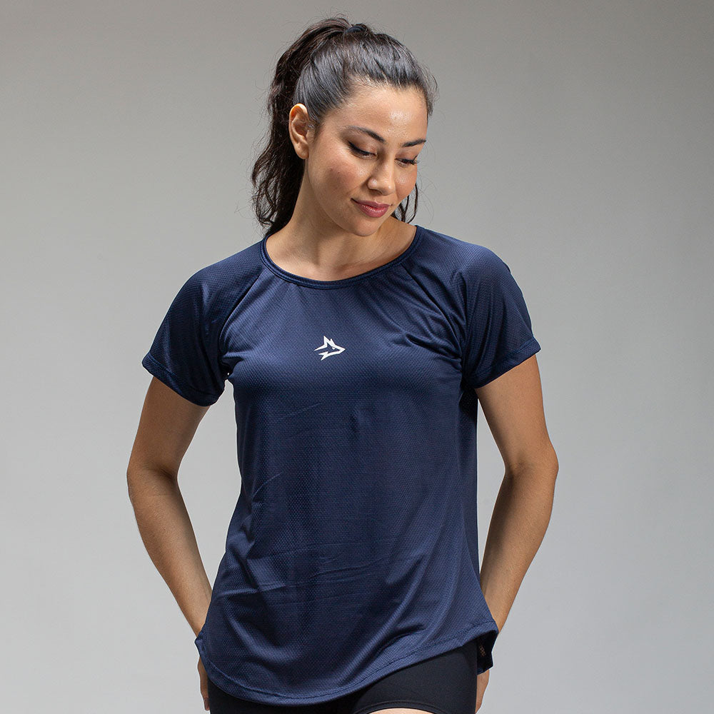 Camiseta Feminina Dry Fit Middle Lupus Marinho