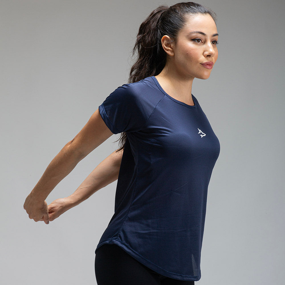 Camiseta Feminina Dry Fit Middle Lupus Marinho