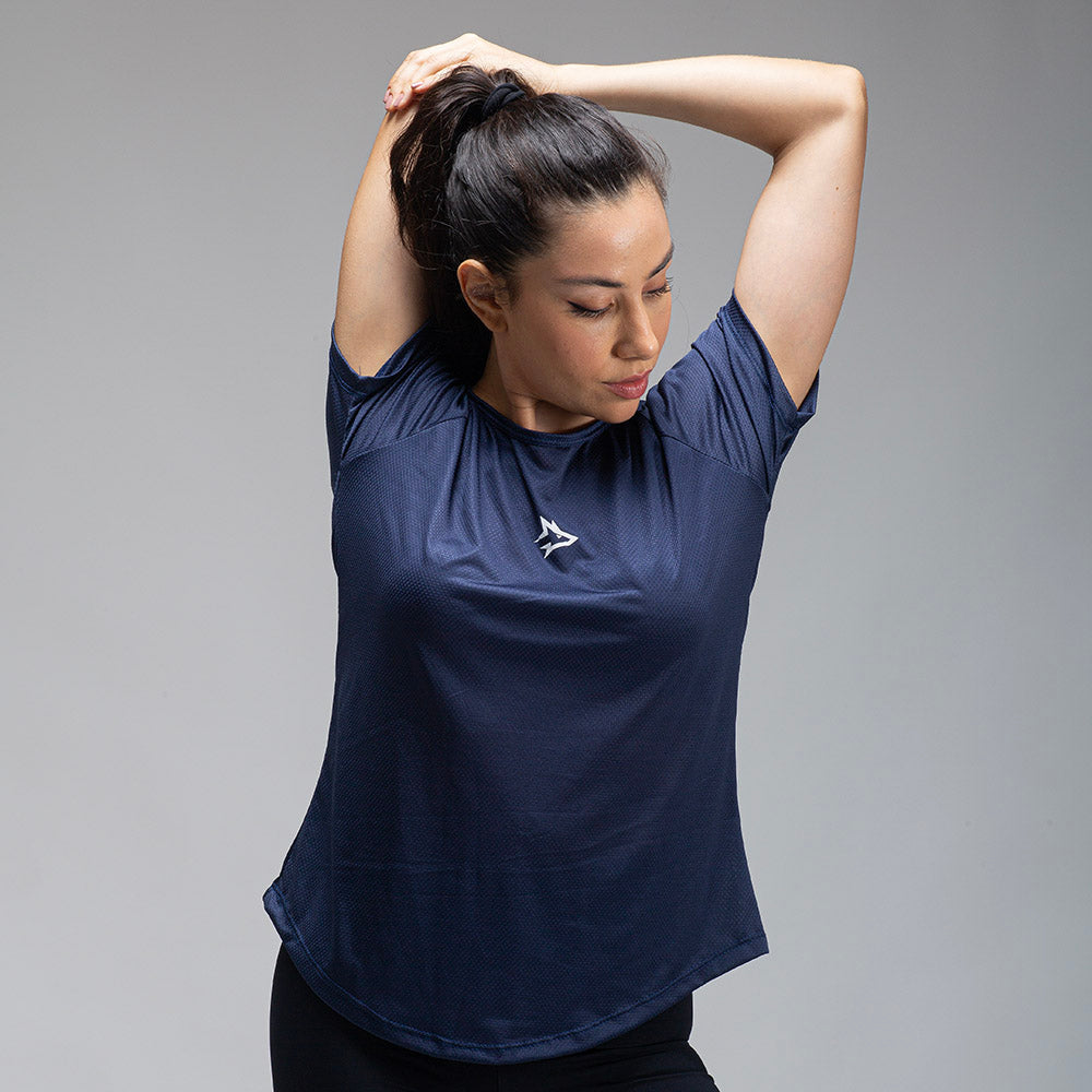 Camiseta Feminina Dry Fit Middle Lupus Marinho