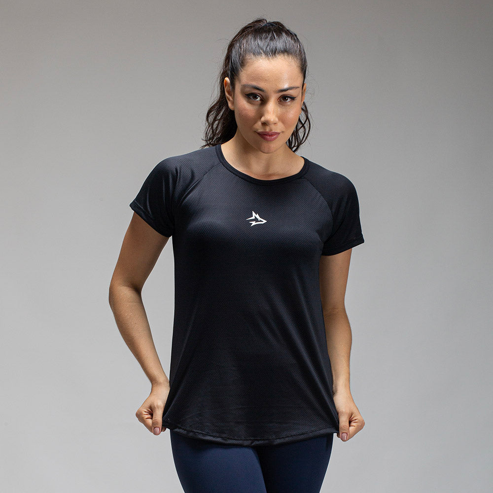 Camiseta Feminina Dry Fit Middle Lupus Preto