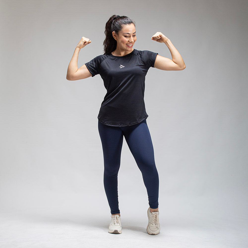 Camiseta Feminina Dry Fit Middle Lupus Preto