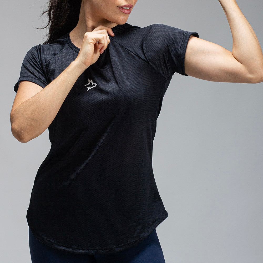 Camiseta Feminina Dry Fit Middle Lupus Preto