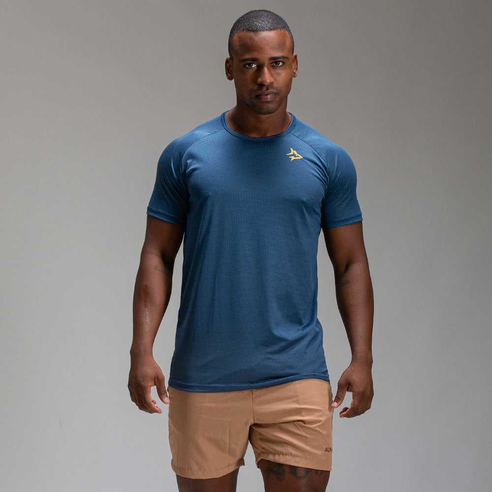 Camiseta Dry Fit New Lupus Azul Mineral