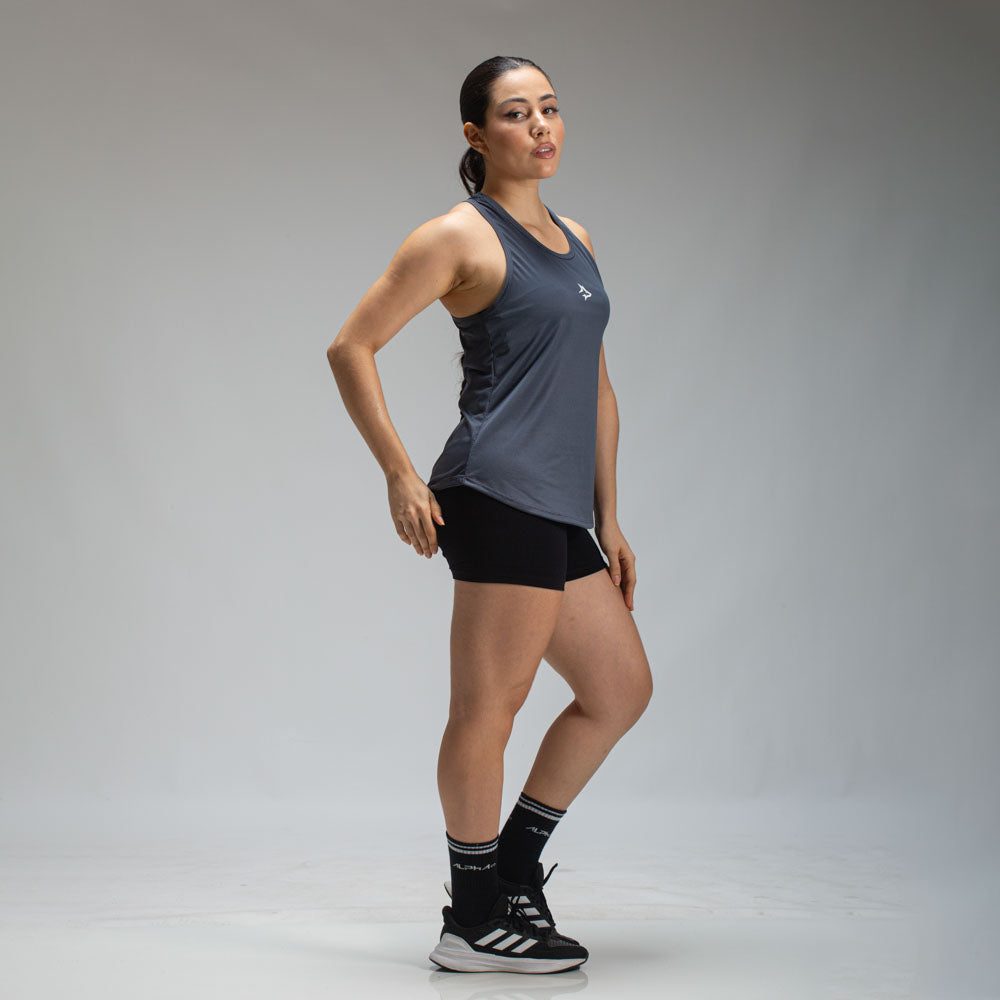 Regata Feminina Dry Fit Middle Lupus Cinza Sombra