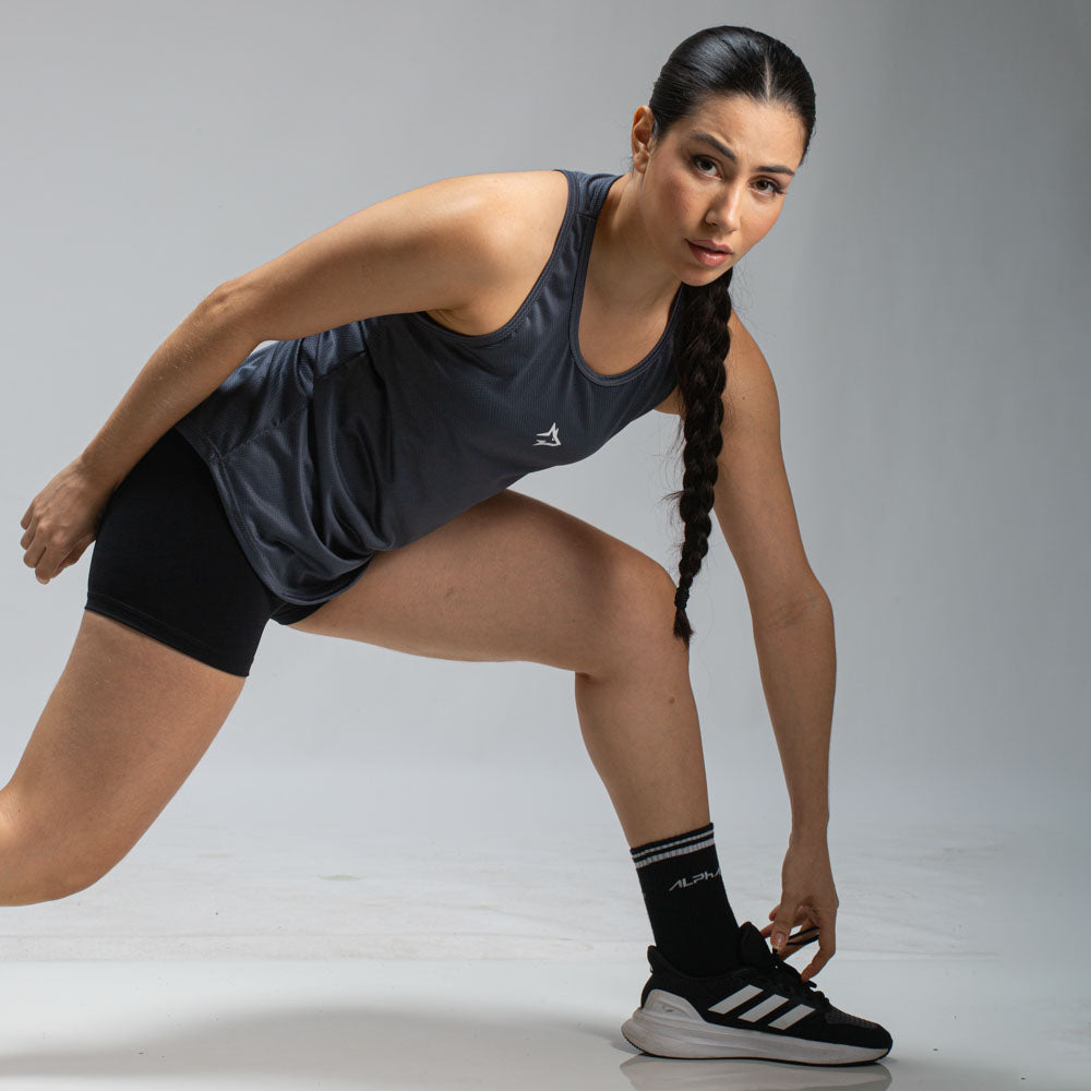 Regata Feminina Dry Fit Middle Lupus Cinza Sombra