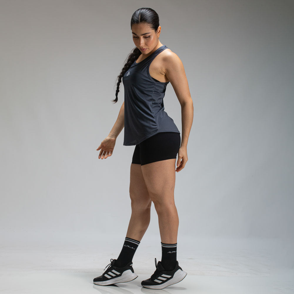 Regata Feminina Dry Fit Middle Lupus Cinza Sombra