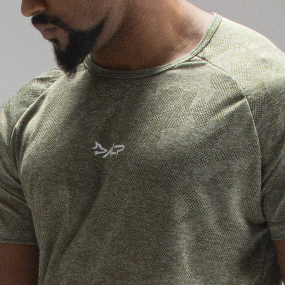 Camiseta Dry Fit Camuflada New Tenacity Verde