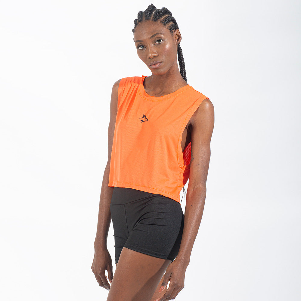 Cropped Dry Fit New Lupus Laranja Vibrante